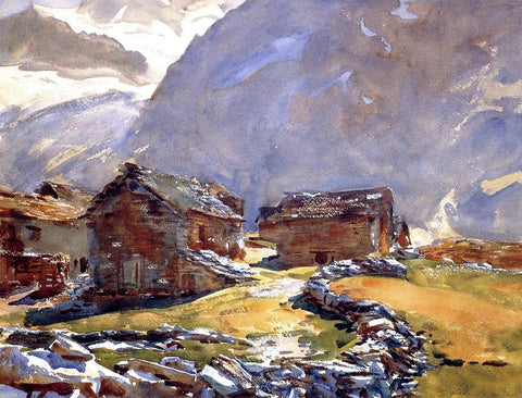  John Singer Sargent Simplon Pass: Chalets - Hand Painted Oil Painting
