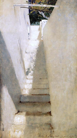  John Singer Sargent Staircase in Capri - Hand Painted Oil Painting