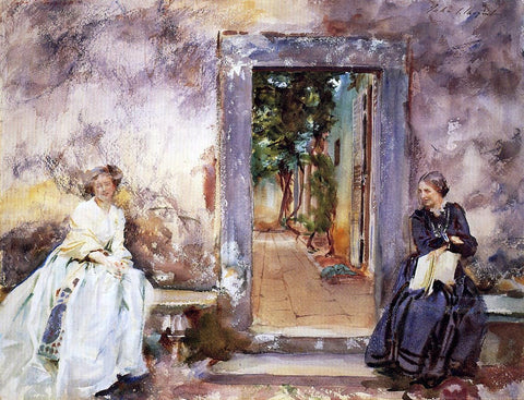  John Singer Sargent A Garden Wall - Hand Painted Oil Painting