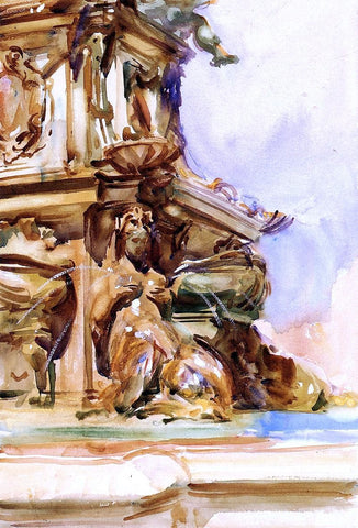  John Singer Sargent The Great Fountain of Bologna - Hand Painted Oil Painting