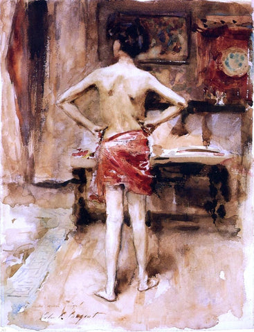  John Singer Sargent The Model: Interior with Standing Figure - Hand Painted Oil Painting