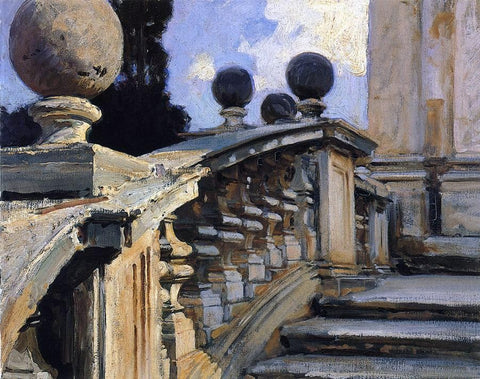  John Singer Sargent The Steps of the Church of S. S. Domenico e Siste in Rome - Hand Painted Oil Painting
