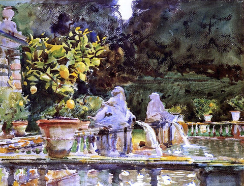  John Singer Sargent Villa de Marlia: A Fountain - Hand Painted Oil Painting