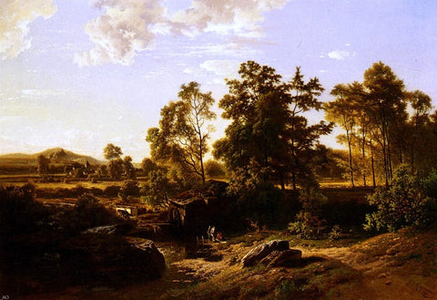  Joseph Quinaux A River Landscape With A Mill - Hand Painted Oil Painting