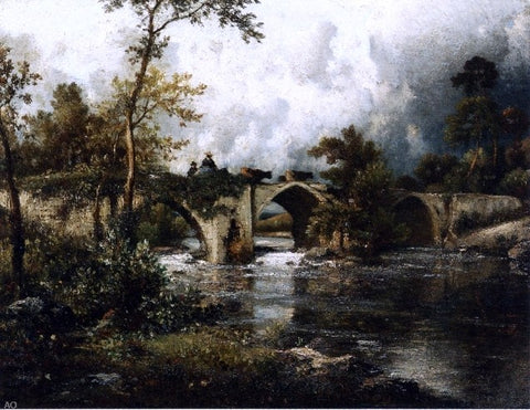  Jules Dupre The Old Bridge - Hand Painted Oil Painting