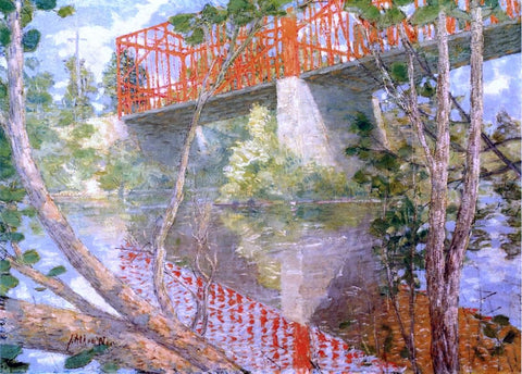  Julian Alden Weir The Red Bridge - Hand Painted Oil Painting