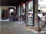  Julius LeBlanc Stewart Venetian Market Scene - Hand Painted Oil Painting