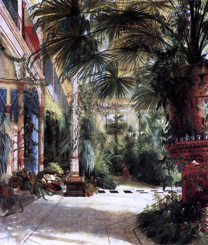  Carl Blechen Friedrich Wilhelm III's Palm Court - Hand Painted Oil Painting