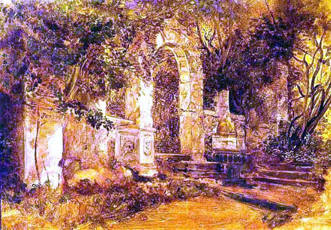  Karl Pavlovich Brulloff Ruins in Park - Hand Painted Oil Painting
