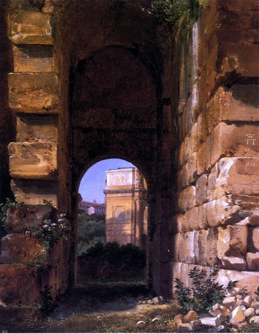  Lancelot-Theodore Turpin De Crisse The Arch of Constantine Seen from the Colosseum - Hand Painted Oil Painting