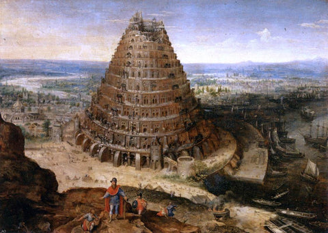  Lucas Van Valkenborch The Tower of Babel - Hand Painted Oil Painting