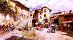  Mariano Barbasan Vista Rural De Los Alrededores De Un Pueblo De Roma - Hand Painted Oil Painting