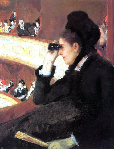  Mary Cassatt At the Francais, a Sketch (also known as At the Opera) - Hand Painted Oil Painting