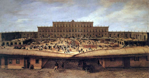  Pandolfo Reschi View of the Palazzo Pitti - Hand Painted Oil Painting