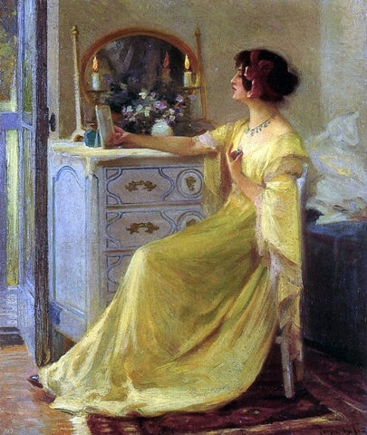  Robert Vonnoh Bessie Potter Vonnoh at Her Dressing Table - Hand Painted Oil Painting