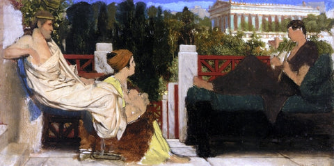  Sir Lawrence Alma-Tadema Figures on the Terrace by the Acropolis - Hand Painted Oil Painting