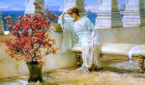  Sir Lawrence Alma-Tadema Her Eyes are with Her Thoughts and They are Far Away - Hand Painted Oil Painting