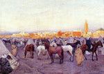  Theo Van Rysselberghe Encampment near a Moroccan Village - Hand Painted Oil Painting