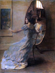  Thomas Wilmer Dewing Before the Mirror - Hand Painted Oil Painting