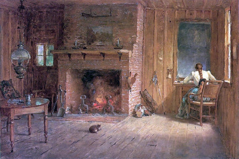  Thomas Worthington Whittredge The Club House Sitting Room at Balsam Lake, Catskills - Hand Painted Oil Painting