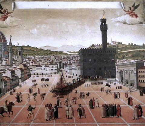  Unknown (4) Masters Execution of Savonarola on the Piazza della Signoria - Hand Painted Oil Painting