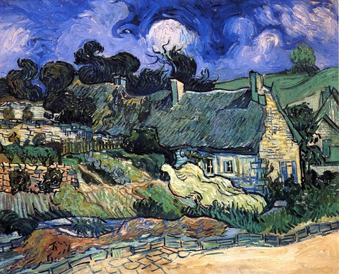  Vincent Van Gogh A House with Thatched Roofs, Cordeville - Hand Painted Oil Painting