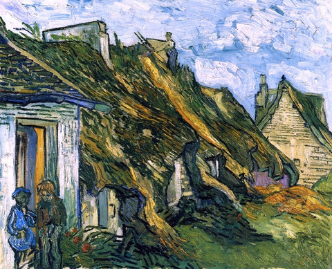  Vincent Van Gogh Old Cottages, Chaponval - Hand Painted Oil Painting