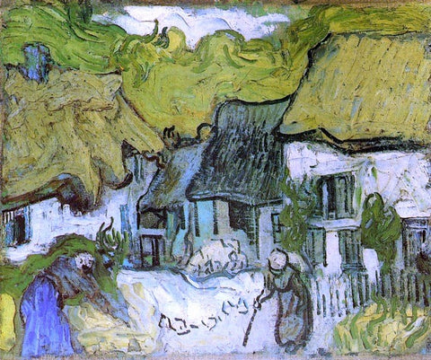  Vincent Van Gogh Thatched Cottages in Jorgus - Hand Painted Oil Painting