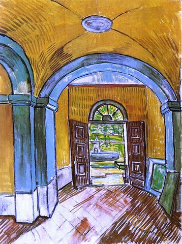  Vincent Van Gogh The Entrance Hall of Saint-Paul Hospital - Hand Painted Oil Painting