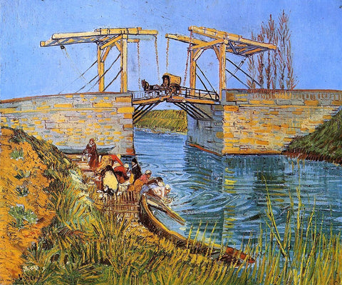  Vincent Van Gogh The Langlois Bridge at Arles with Women Washing (also known as Bridge at Arles (Women Washing)) - Hand Painted Oil Painting