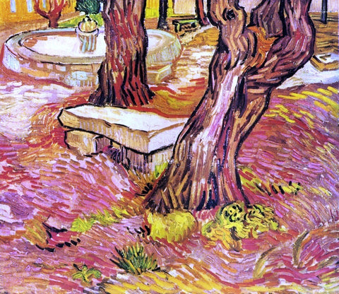  Vincent Van Gogh The Stone Bench in the Garden at Saint-Paul Hospital - Hand Painted Oil Painting