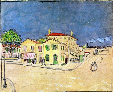  Vincent Van Gogh Vincent's House in Arles (also known as The Yellow House) - Hand Painted Oil Painting