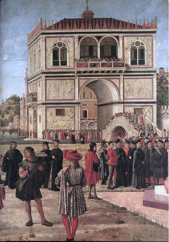  Vittore Carpaccio The Ambassadors Return to the English Court [detail: 1] - Hand Painted Oil Painting