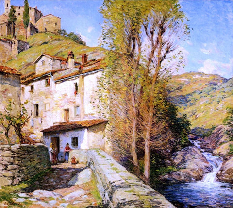  Willard Leroy Metcalf Old Mill, Pelago, Italy - Hand Painted Oil Painting