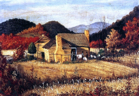  William Aiken Walker North Carolina Homestead with Mountains and Field - Hand Painted Oil Painting