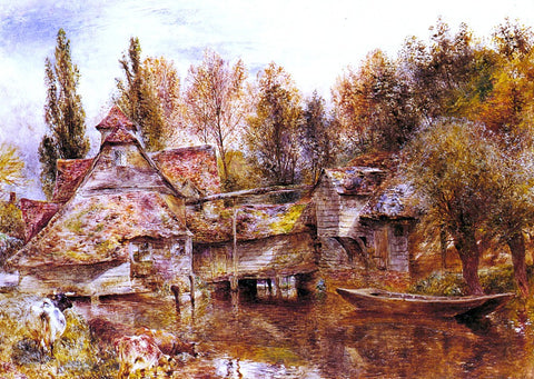  William Huggins Mill on the Thames, Mapledurham - Hand Painted Oil Painting