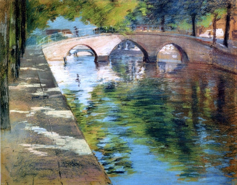  William Merritt Chase Reflections (also known as Canal Scene) - Hand Painted Oil Painting