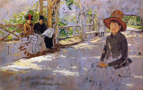  William Merritt Chase Women under Trellis (unfinished) - Hand Painted Oil Painting