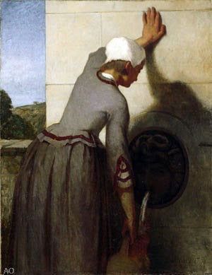  William Morris Hunt Girl at the Fountain - Hand Painted Oil Painting