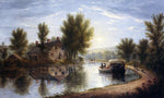  William Rickarby Miller Canal Scene, Susquehanna River - Hand Painted Oil Painting