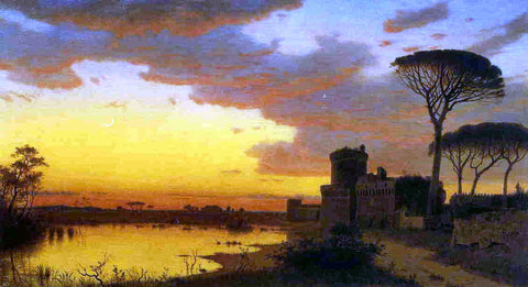  William Stanley Haseltine Castle at Ostia, Lazio, Italy - Hand Painted Oil Painting