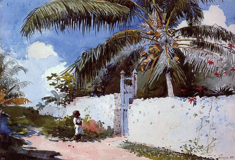  Winslow Homer A Garden in Nassau - Hand Painted Oil Painting