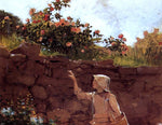  Winslow Homer Girl in a Garden - Hand Painted Oil Painting