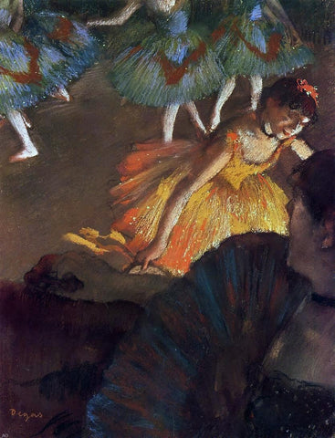  Edgar Degas Ballerina and Lady with a Fan - Hand Painted Oil Painting