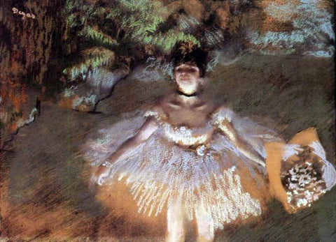  Edgar Degas A Dancer Onstage with a Bouquet - Hand Painted Oil Painting