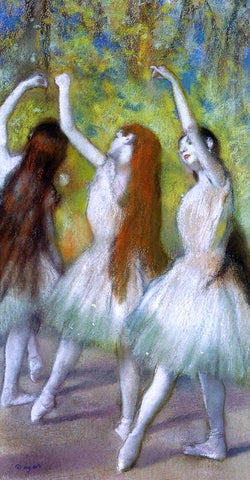  Edgar Degas Dancers in Green - Hand Painted Oil Painting