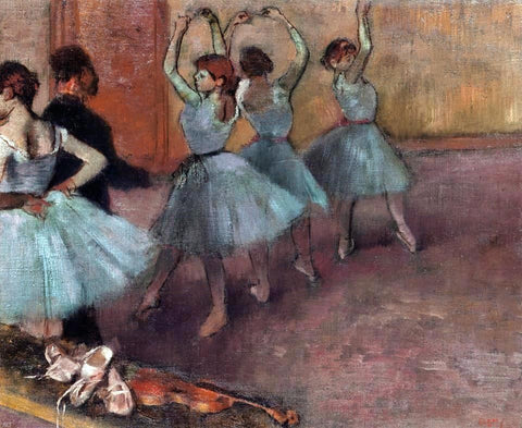  Edgar Degas Dancers in Light Blue (also known as Rehearsing in the Dance Studio) - Hand Painted Oil Painting