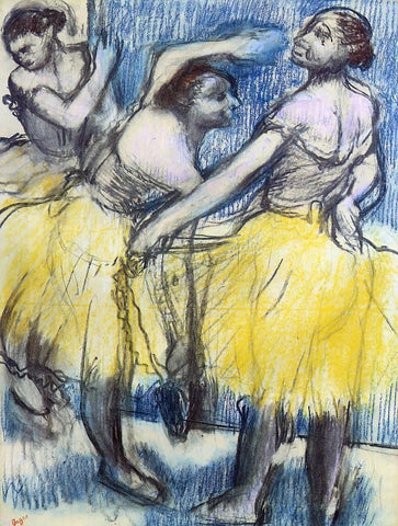  Edgar Degas Three Dancers in Yellow Skirts - Hand Painted Oil Painting