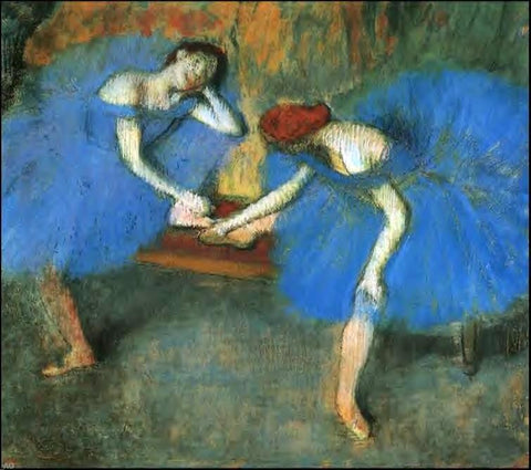  Edgar Degas Two Dancers in Blue - Hand Painted Oil Painting