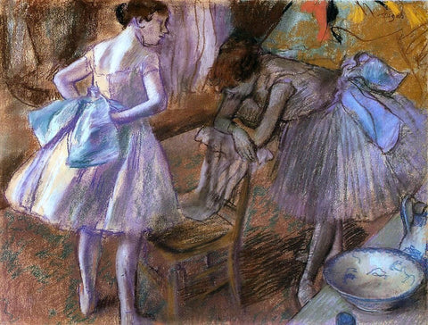  Edgar Degas Two Dancers in Their Dressing Room - Hand Painted Oil Painting